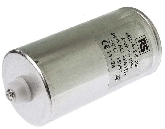 RS PRO Polypropylene Film Capacitor, 440V ac, ±10%, 25μF, Screw Mount
