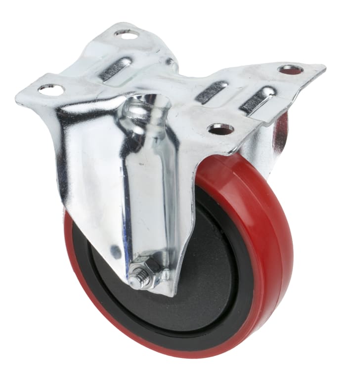RS PRO Fixed Castor Wheel, 110kg Capacity, 100mm Wheel