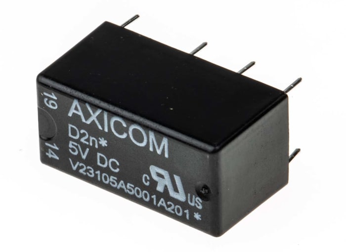 Relais de puissance TE Connectivity D2n, 2 RT, bobine 5V c.c. Montage sur CI