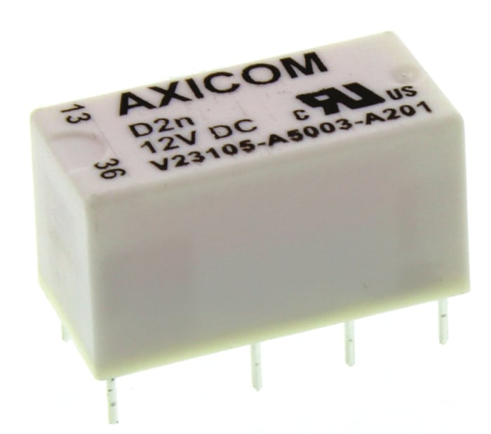 TE Connectivity PCB Mount Power Relay, 12V dc Coil, 3A Switching Current, DPDT