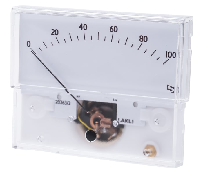 Amperímetro analógico de panel DC Sifam Tinsley, valor máx. 1mA, ±1,5%, dim. 73.7mm x 32.3mm