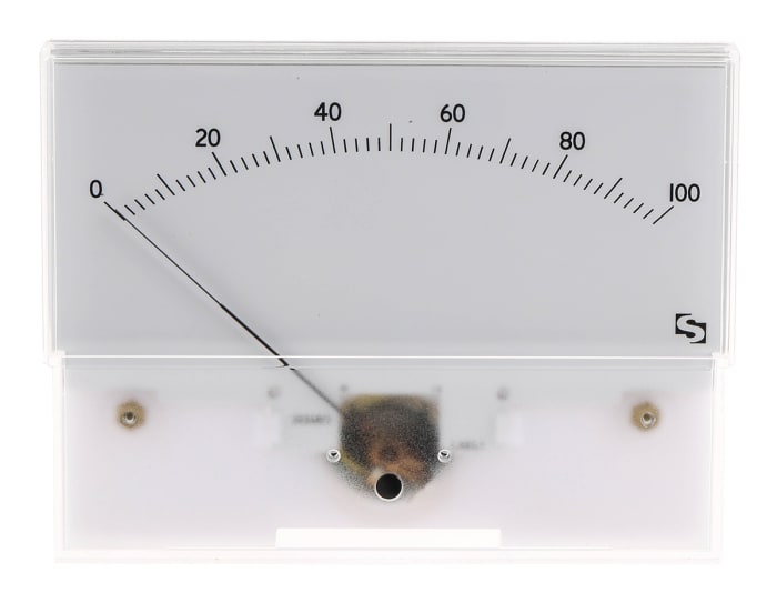 Sifam Tinsley Analogue Panel Ammeter 100μA DC, 55.5mm x 121mm, ±1.5 % Moving Coil