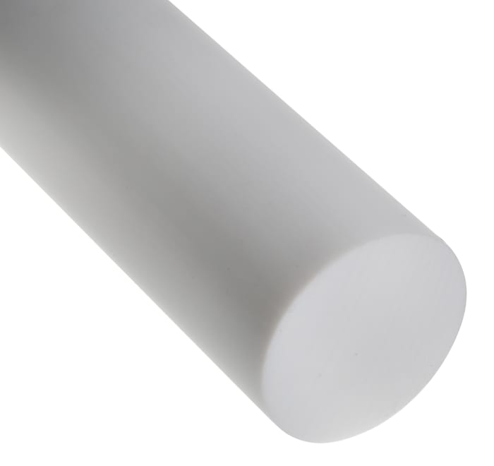 RS PRO Opaque Fluoroplastics PTFE Rod, 500mm x 50mm Diameter