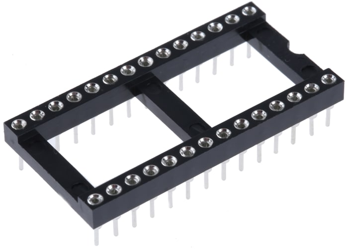 Winslow 2.54mm Pitch Vertical 28 Way, Through Hole Turned Pin Open Frame IC Dip Socket, 5A
