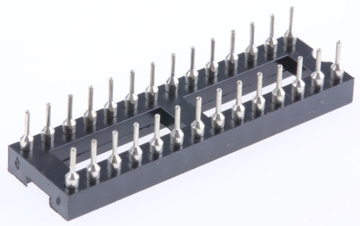 Winslow 2.54mm Pitch Vertical 28 Way, Through Hole Turned Pin Open Frame IC Dip Socket, 5A
