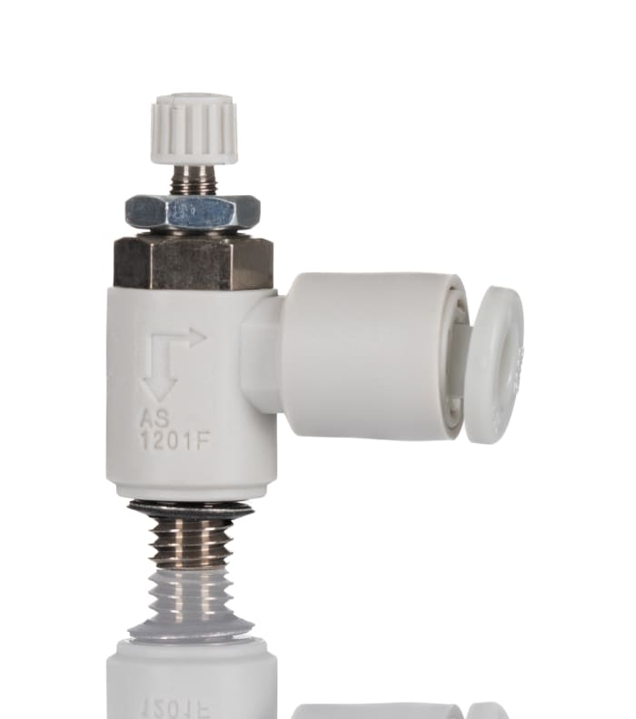 SMC AS Series Threaded Flow Regulator, M5 x 0.8 Male Inlet Port x M5 x 0.8 Male Outlet Port x 4mm Tube Outlet Port