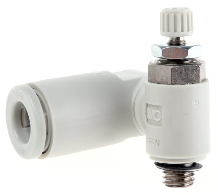 SMC AS Series Threaded Flow Regulator, M5 x 0.8 Male Inlet Port x M5 x 0.8 Male Outlet Port x 6mm Tube Outlet Port