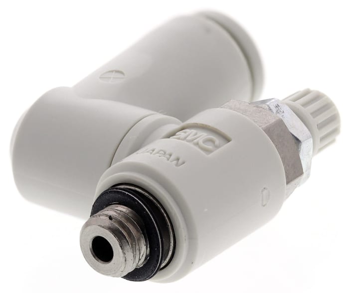 SMC AS Series Threaded Flow Regulator, M5 x 0.8 Male Inlet Port x M5 x 0.8 Male Outlet Port x 4mm Tube Outlet Port