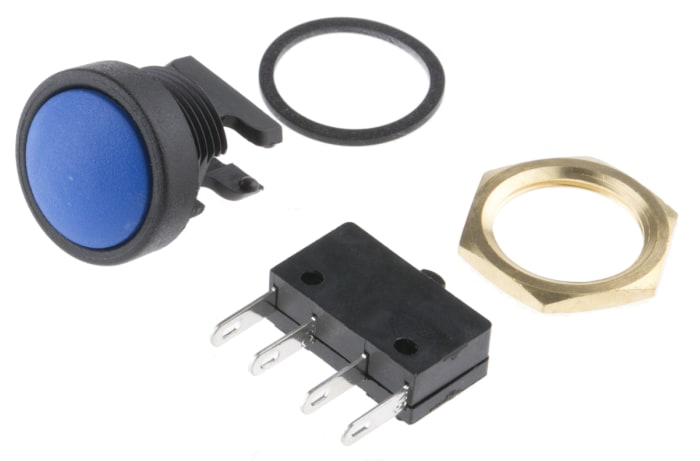 ITW Switches 49-59 Series Push Button Switch, Momentary, Panel Mount, 16mm Cutout, SPDT, Clear LED, 250V ac, IP67