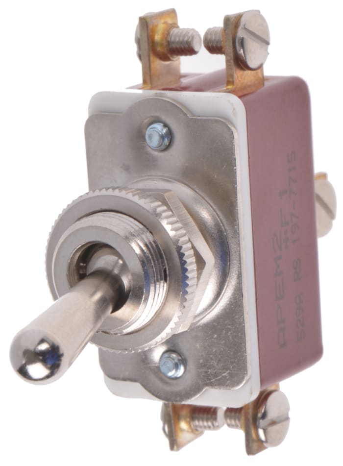 APEM Toggle Switch, Panel Mount, On-On, DPST, Screw Terminal