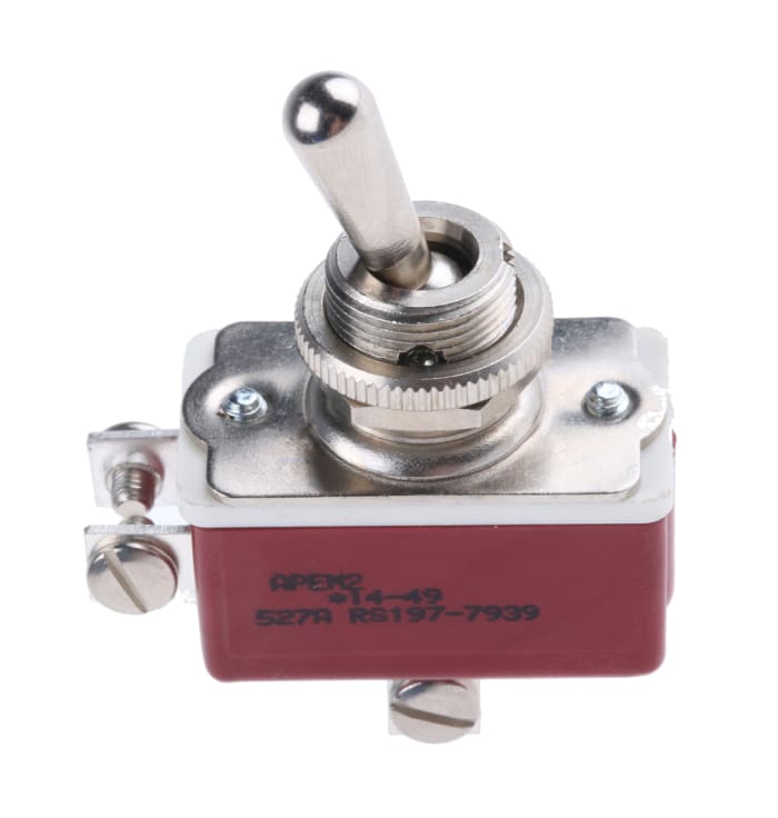 APEM Toggle Switch, Panel Mount, On-Off, DPST, Screw Terminal