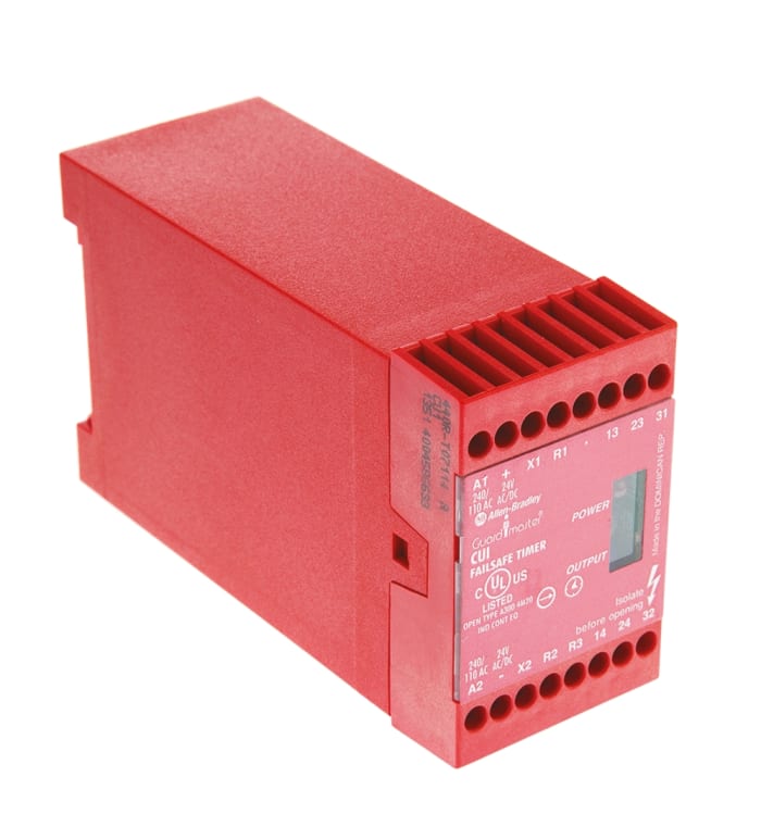 CU1 Emniyet Rölesi, 3 Güvenlik Kontağı, 2 Yardımcı Kontak, Çift Kanallı, 115/230 V ac, 24 V ac/dc