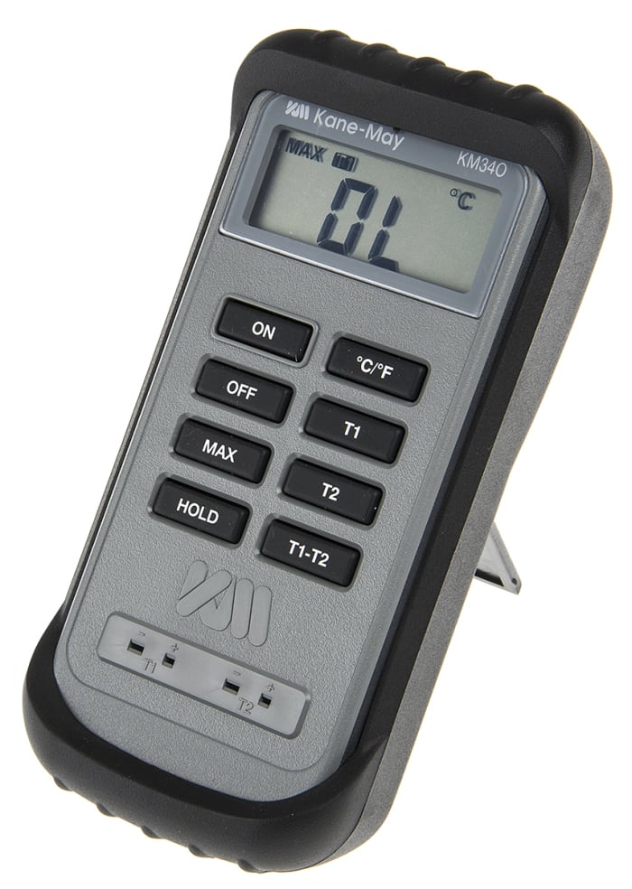 Kane KM340 Wired Digital Thermometer, K Probe, 2 Input(s), +1300°C Max, ±0.2 % Accuracy