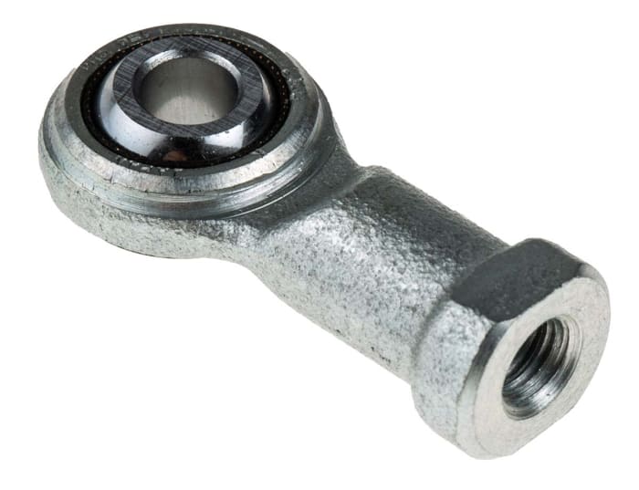 RS PRO M6 x 1 Female Steel Rod End, 6mm Bore, 39mm Long, Metric Thread Standard, Female Connection Gender