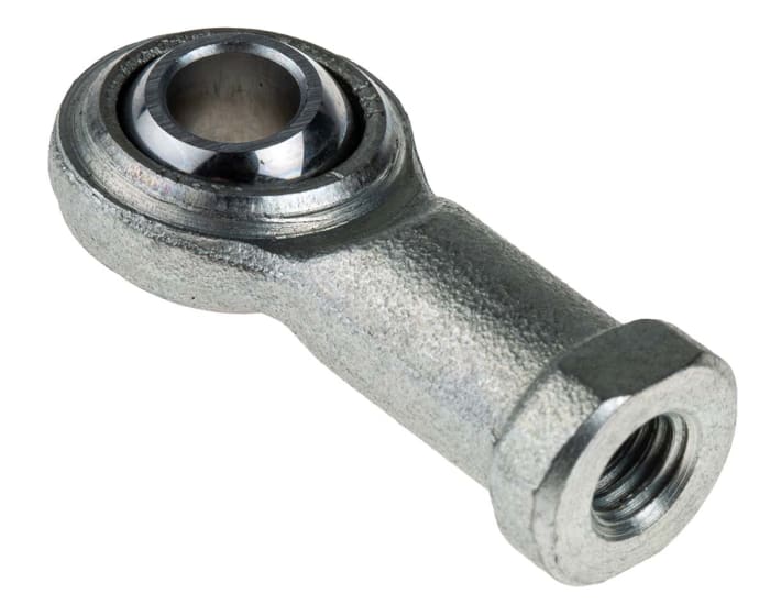 RS PRO M8 x 1.25 Female Steel Rod End, 8mm Bore, 47mm Long, Metric Thread Standard, Female Connection Gender