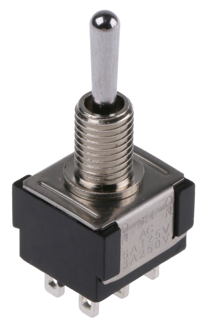 KNITTER-SWITCH Toggle Switch, Panel Mount, On-Off-On, DPDT, Solder Terminal