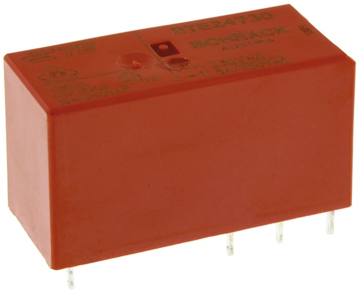 TE Connectivity PCB Mount Non-Latching Relay, 230V ac Coil, 8A Switching Current, DPDT