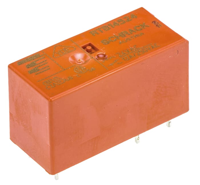 TE Connectivity PCB Mount Power Relay, 24V ac Coil, 12A Switching Current, SPDT