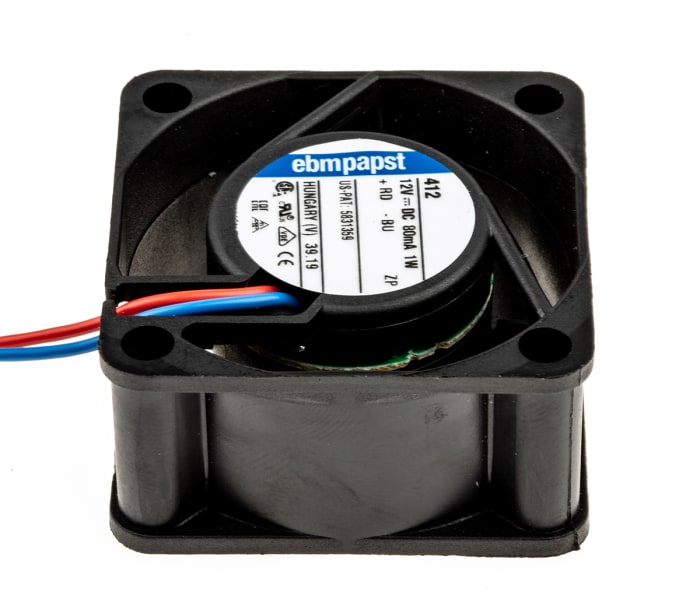 412 ebm-papst | ebm-papst 400 Series Axial Fan, 12V dc, 10 m³/h, 800 mW ...