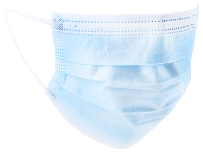 P365 NEUTRAL Blue Polyethylene Face Mask 3 Ply, for General Purpose, One Size