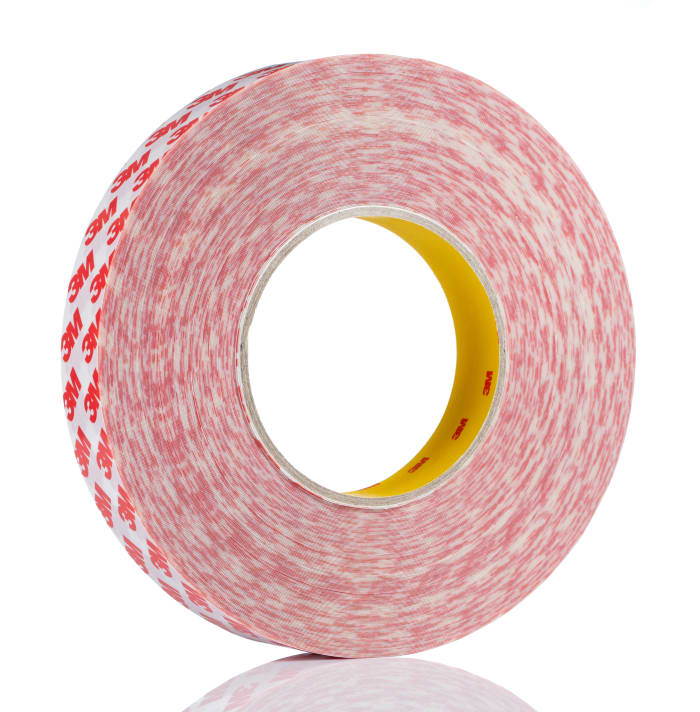 3M GPT 020F Clear Double Sided Plastic Tape 0.202mm Thick PP Backing 25mm x 50m