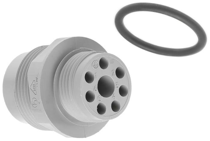 Hirschmann 7 Pole Din Plug, DIN 43651, 10A, 250 V ac, Male, Panel Mount