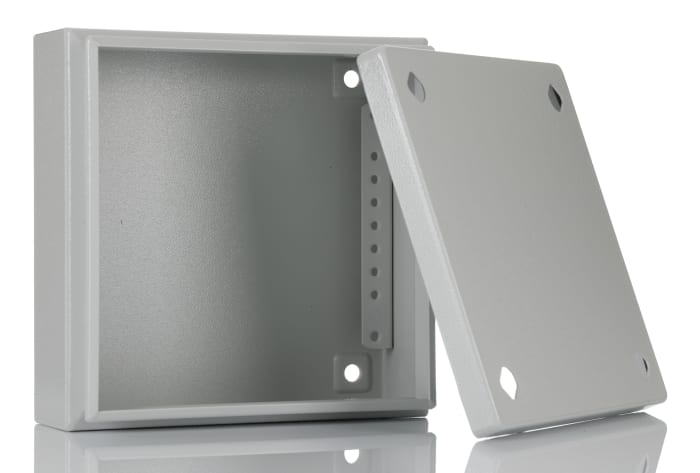Caja de pared Rittal KX de Acero RAL 7.035, con placa de montaje, 200 x 200 x 80mm, IP66