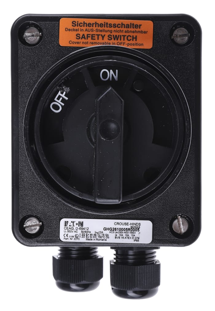 Eaton Isolator Switch - 10A Maximum Current, IP66