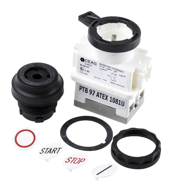 Eaton GHG4 Series Push Button, Panel Mount, 30mm Cutout, SPDT, IP66