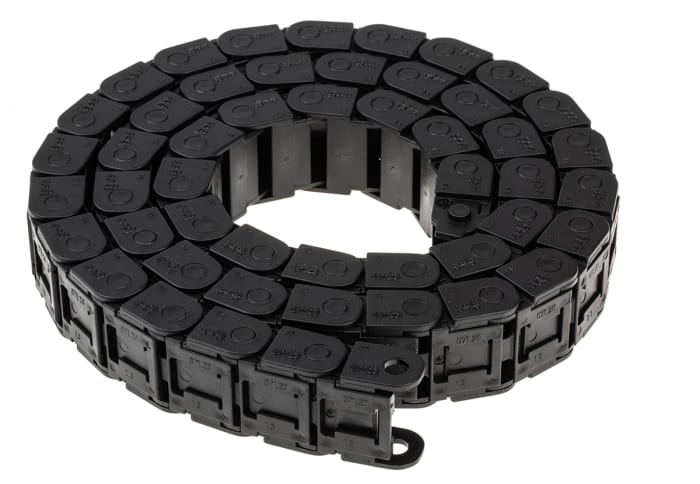 Igus 7, e-chain Black Cable Chain - Flexible Slot, W27 mm x D15mm, L1m, 38 mm Min. Bend Radius, Igumid G