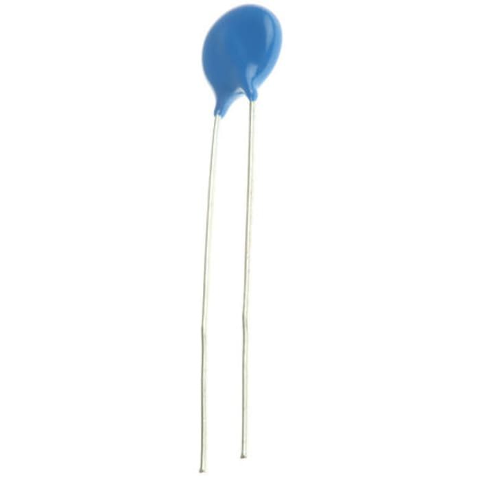Varistor de óxido metálico EPCOS Standard, tensión de ruptura 47V, 2.5A, 2J, 1.2nF, dim. 9 (Dia.) x 3.7mm, paso 5mm
