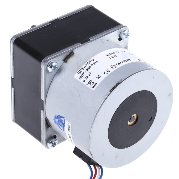Motorreductor AC síncrono, reversible, Crouzet, 230 → 240 V., 7,2 W, 2 rpm, 5 Nm