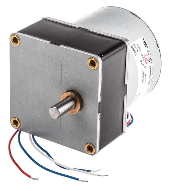Motorreductor AC síncrono, reversible, Crouzet, 230 → 240 V., 7,2 W, 4 rpm, 5 Nm