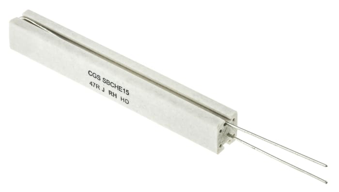 Resistencia Axial Bobinado de hilo TE Connectivity de 47 Ω 5 %, 17 W SBCHE1547RJ, Serie SBC
