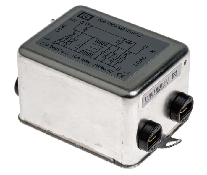 Filtre RFI RS PRO, 10A max, 240 V c.a. max, Montage sur châssis