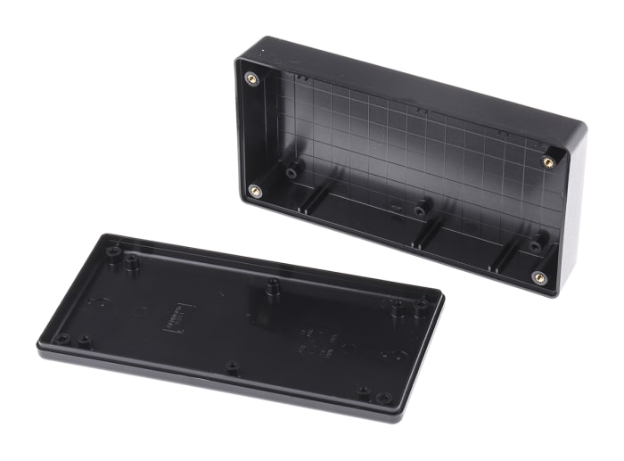 Hammond 1599 Series Black Flame Retardant ABS Enclosure, IP54, Black Lid, 170 x 85 x 34mm