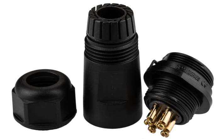 RS PRO | Conector circular RS PRO hembra de 4 vías macho, montaje aéreo ...