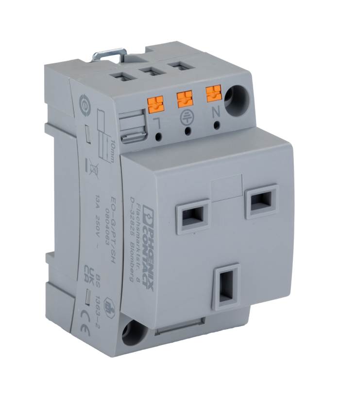 Phoenix Contact Poland Mains Socket Grey, 13A, DIN Rail Polyamide, 250 V, Push-in
