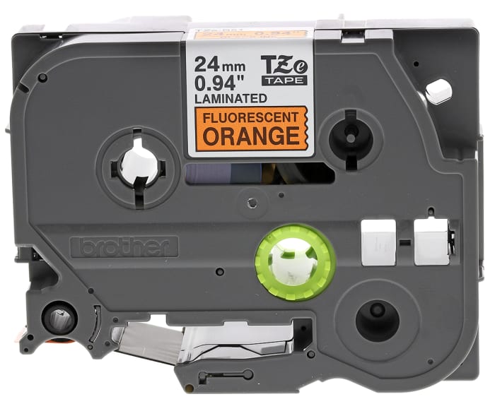 BROTHER Black on Fluorescent orange Label Printer Tape, 5 m Length, 24 mm Width