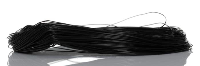 Cable de conexión RS PRO, área transversal 0,05mm² Filamentos del Núcleo 1/0,25 mm Negro, 300 V, long. 50m, 30 AWG