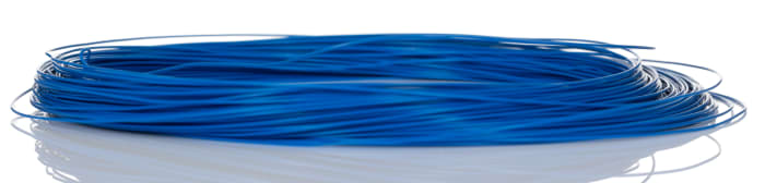 Cable de conexión RS PRO, área transversal 0,05mm² Filamentos del Núcleo 1/0,25 mm Azul, 300 V, long. 50m, 30 AWG