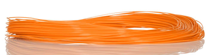 RS PRO Orange 0.05mm² Hook Up Wire, 30 AWG, 1/0.25 mm, 50m, ETFE Insulation