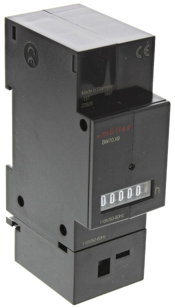 Muller BW70 Hour Meter, 5 Digit, 115 V ac
