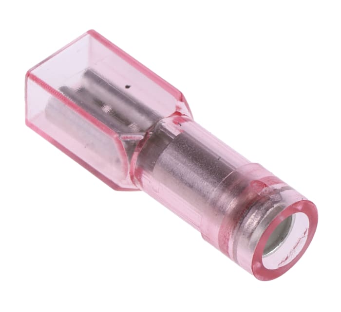 RS PRO Red Insulated Female Spade Connector, Double Crimp, 2.8 x 0.8mm Tab Size, 0.5mm² to 1.5mm²