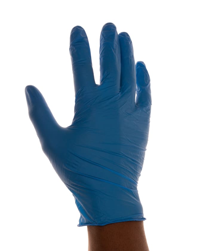 Unigloves Unicare Blue Powder-Free Nitrile Disposable Gloves, Size 10, XL,  100 per Pack