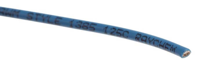 TE Connectivity FlexLite Series Blue 1 mm² Equipment Wire, 17 AWG, 19/0.25 mm, 100m, Polyolefin Insulation,