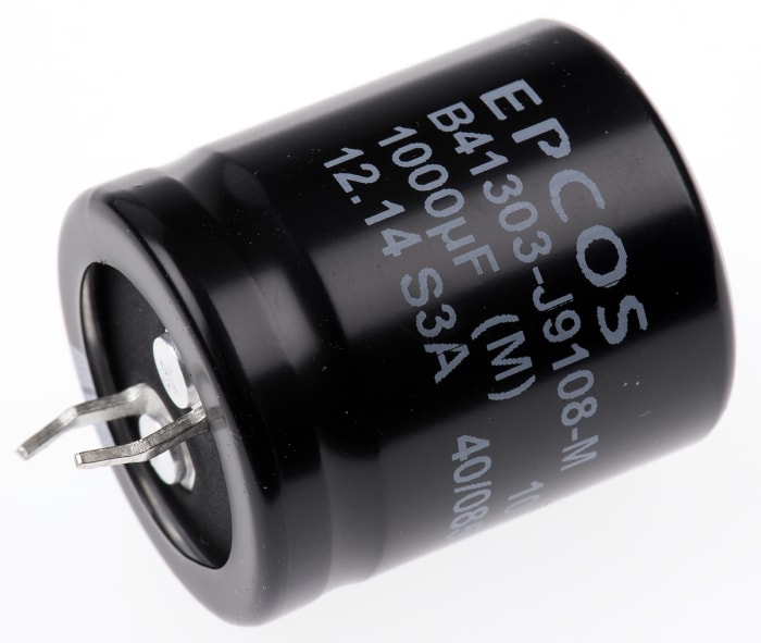 Condensateur électrolytique aluminium EPCOS série B41303 1000μF, 100V c.c.