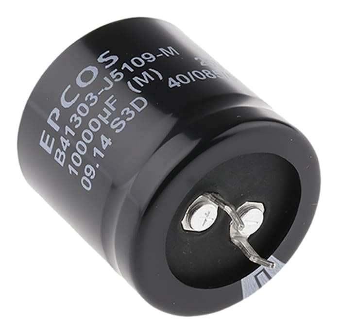 Epcos 10000μF Electrolytic Aluminium Electrolytic Capacitor 25V dc, Through Hole - B41303J5109M