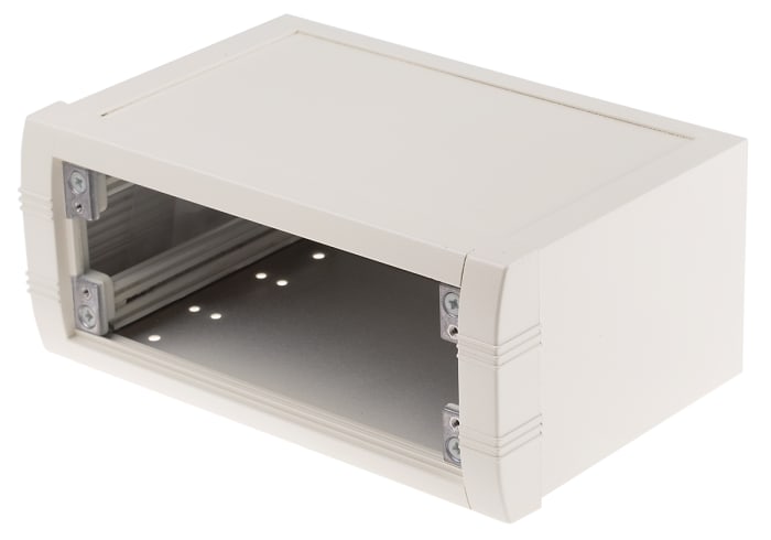 Boîtier d'instrumentation METCASE Mettec en Aluminium Blanc, dim. ext. 200 x 130 x 85mm