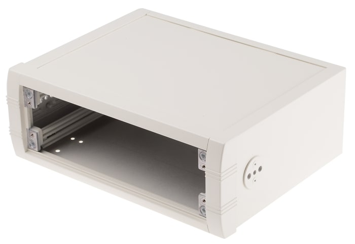 Boîtier pupitre METCASE Mettec en Aluminium Blanc, 230 mm x 180 mm x 85 mm